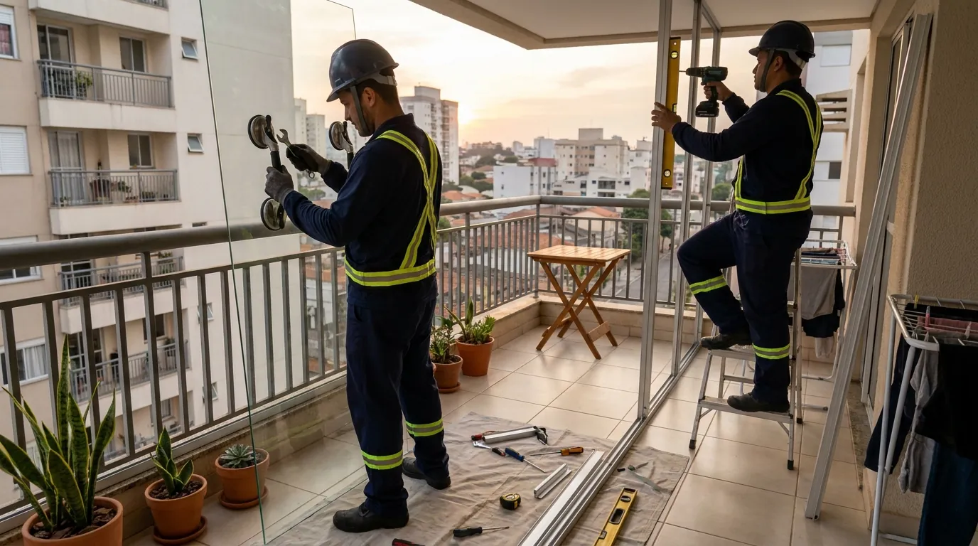 Envidraçamento de Sacada em Uberlândia‑MG